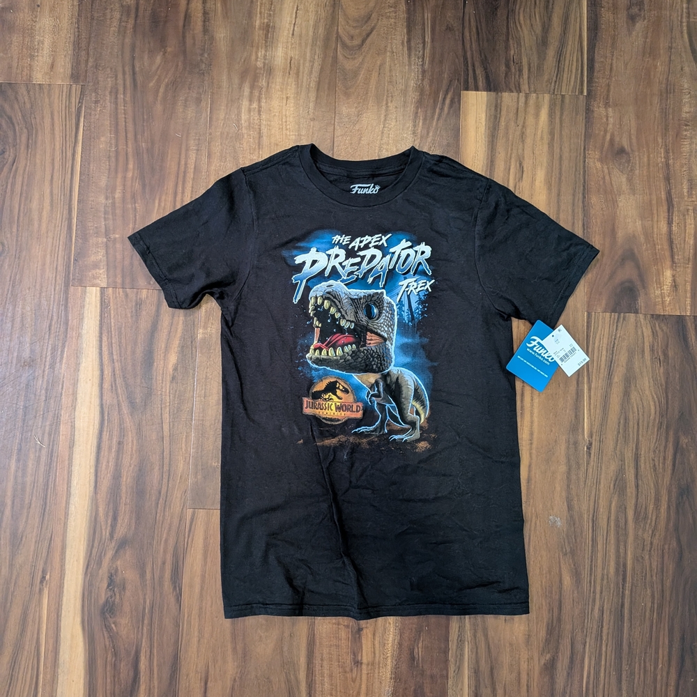 New Black Jurassic World T-Shirt Funko Kids Predator T-Rex
